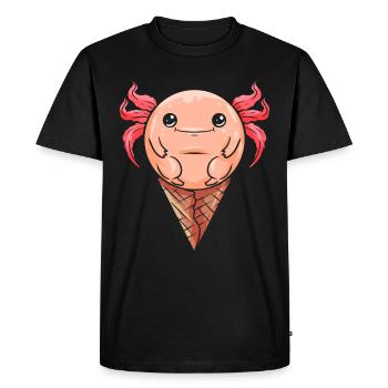 Crème glacée Kawaii Avec Albino-Axalotl - T-shirt Premium bio Homme - noir - Devant - Nico (187cm)