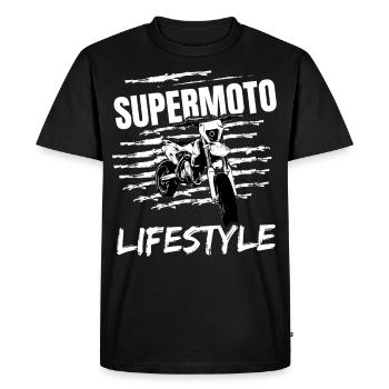 Supermoto / Supermotard / Supermoto Wheelie - T-shirt Premium bio Homme - noir - Devant - Nico (187cm)