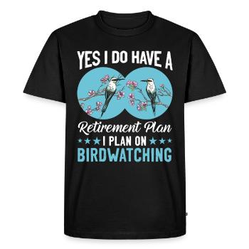 Observation des oiseaux Observation des oiseaux - T-shirt Premium bio Homme - noir - Devant - Nico (187cm)