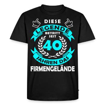 Legend enters 40 years of grounds - Company anniversary - Men's Premium Organic T-Shirt - black - Front - Nico (187cm)