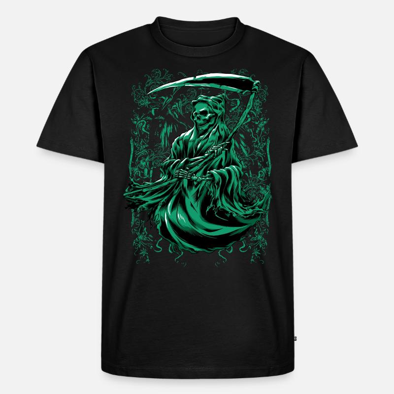 Sensenmann Halloween Geschenk - Männer Premium Bio T-Shirt - Schwarz