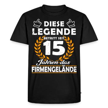 Legend enters 15 years of grounds - company anniversary - Men's Premium Organic T-Shirt - black - Front - Nico (187cm)