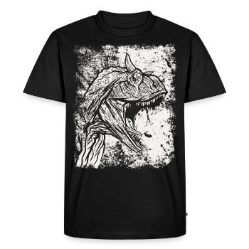 Carnotaurus dinosaure Grunge Prehistoric Dino - T-shirt Premium bio Homme - noir - Devant - Nico (187cm)
