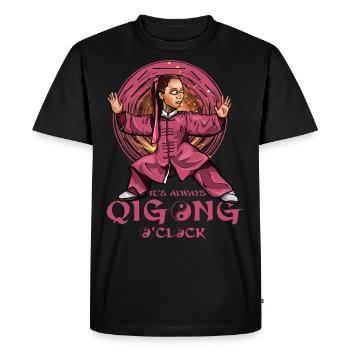 C’est toujours Qi Gong O’Clock - T-shirt Premium bio Homme - noir - Devant - Nico (187cm)