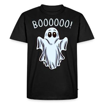 Funny Ghost Boo Ghosts Boo Halloween - Men's Premium Organic T-Shirt - black - Front - Nico (187cm)
