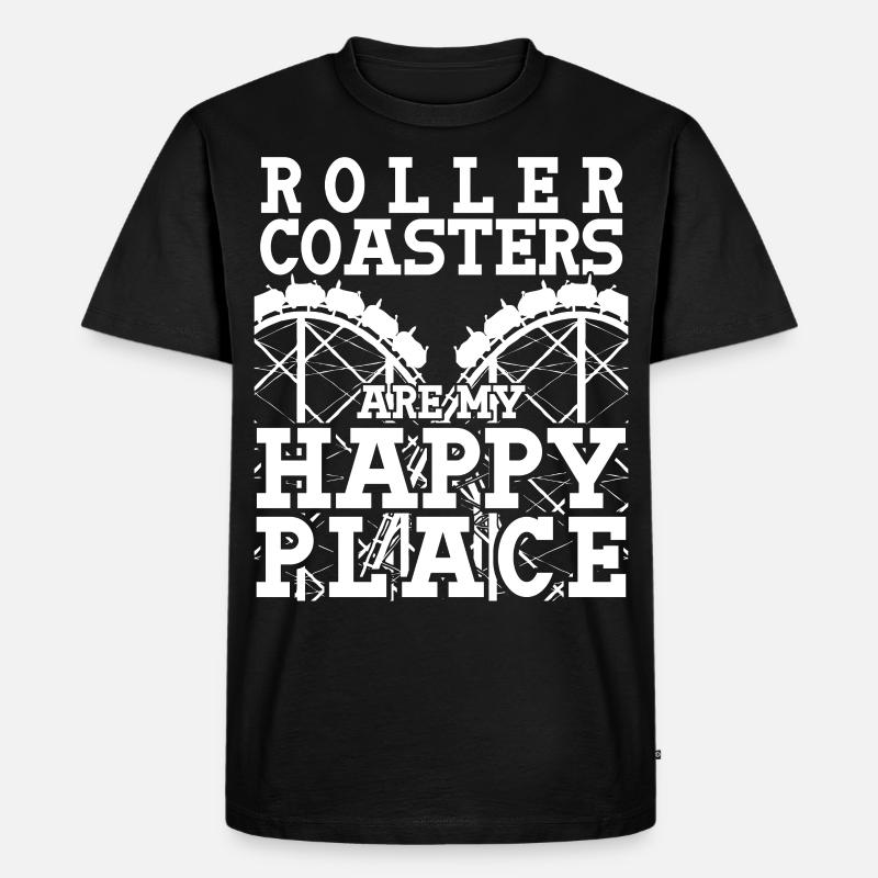 Achterbahn Kirmes Roller Coasters - Männer Premium Bio T-Shirt - Schwarz