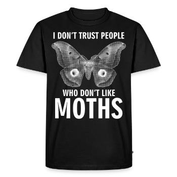 Moth Meme Saying Moth - Men's Premium Organic T-Shirt - black - Front - Nico (187cm)