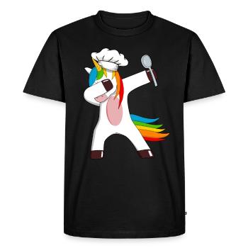 Cuisinière cuisinier amateur cuiller de licorne - T-shirt Premium bio Homme - noir - Devant - Nico (187cm)