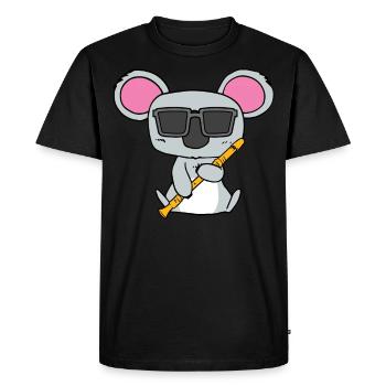 Koala Flûte à bec - T-shirt Premium bio Homme - noir - Devant - Nico (187cm)