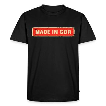 GDR East Germany Made in GDR Ossi - Men's Premium Organic T-Shirt - black - Front - Nico (187cm)