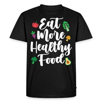 Eat More Healthy Food Vegan - Men's Premium Organic T-Shirt - black - Front - Nico (187cm)