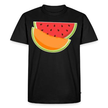 Pastèque Melon Water melons - T-shirt Premium bio Homme - noir - Devant - Nico (187cm)