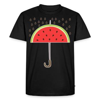 Pastèque Parapluie Melons - T-shirt Premium bio Homme - noir - Devant - Nico (187cm)