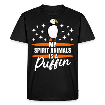 Puffin Joke Puffin's Puffins - Men's Premium Organic T-Shirt - black - Front - Nico (187cm)