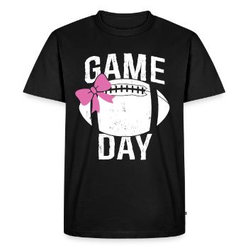 Football Game Day Pink - T-shirt Premium bio Homme - noir - Devant - Nico (187cm)