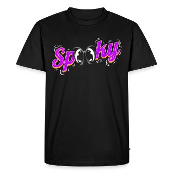 Spooky Says This Motif For Halloween - Men's Premium Organic T-Shirt - black - Front - Nico (187cm)