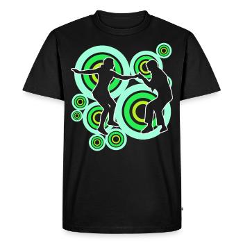 Boogie Woogie Retro Dancer - Men's Premium Organic T-Shirt - black - Front - Nico (187cm)