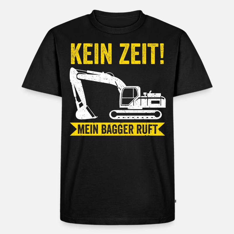 Bagger Bauarbeiter Baggerfahrer - Männer Premium Bio T-Shirt - Schwarz