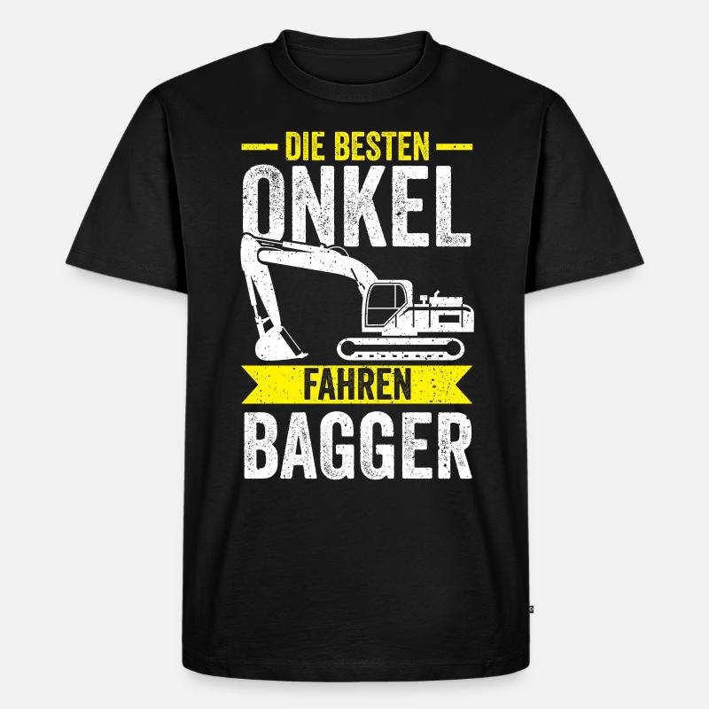 Baggerfahrer Onkel Baggern Bagger - Männer Premium Bio T-Shirt - Schwarz
