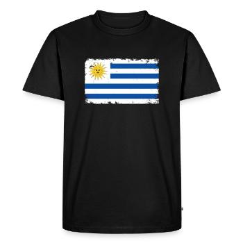 Uruguay Herzschlag Flagge Vintage Uruguay - T-shirt Premium bio Homme - noir - Devant - Nico (187cm)