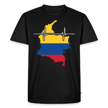 Colombie Drapeau de battements de cœur Vintage Colombie - T-shirt Premium bio Homme - noir - Devant - Nico (187cm)