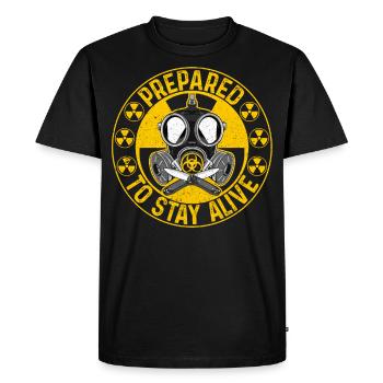 Prepper Nucléaire Radioactif Masque à gaz Cadeau - T-shirt Premium bio Homme - noir - Devant - Nico (187cm)