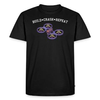 Build Crash Repeat I Drone FPV Motif for - Men's Premium Organic T-Shirt - black - Front - Nico (187cm)