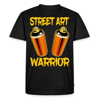 Street Art Warrior Graffiti Tag Spray Spray Paint - Men's Premium Organic T-Shirt - black - Front - Nico (187cm)