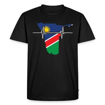 Drapeau de battements de cœur de la Namibie Vintage Namibie - T-shirt Premium bio Homme - noir - Devant - Nico (187cm)