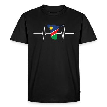 Drapeau de battements de cœur de la Namibie Vintage Namibie - T-shirt Premium bio Homme - noir - Devant - Nico (187cm)