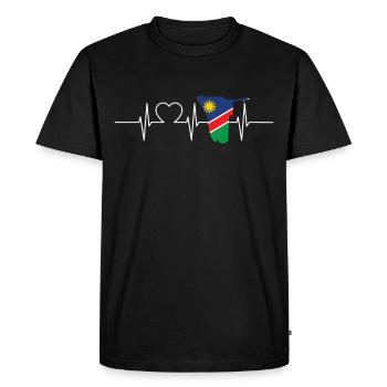 Drapeau de battements de cœur de la Namibie Vintage Namibie - T-shirt Premium bio Homme - noir - Devant - Nico (187cm)