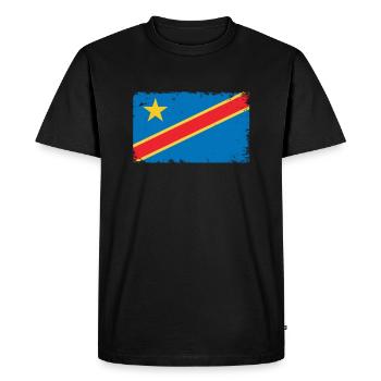 Congo Drapeau De Battements de coeur Vintage Congo - T-shirt Premium bio Homme - noir - Devant - Nico (187cm)