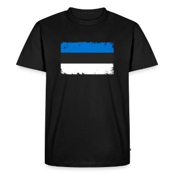 Estonie Herzschlag Flagge Vintage Estonie - T-shirt Premium bio Homme - noir - Devant - Nico (187cm)