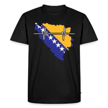Drapeau De Battements de cœur de Bosnie-Herzégovine Vintage - T-shirt Premium bio Homme - noir - Devant - Nico (187cm)
