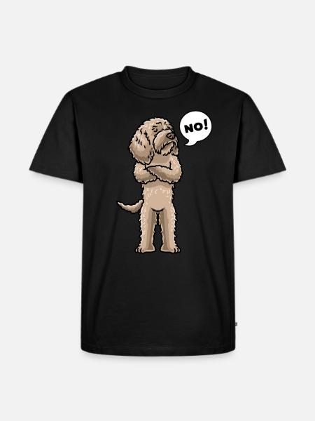 Chien Labradoodle têtu - T-shirt Premium bio Homme - noir