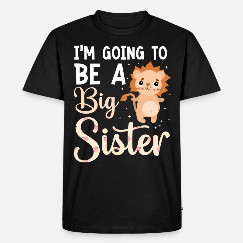 Werde Große Schwester Big Sis - Männer Premium Bio T-Shirt - Schwarz