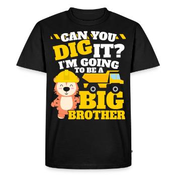 Grand frère Je suis un véhicule de construction - T-shirt Premium bio Homme - noir - Devant - Nico (187cm)