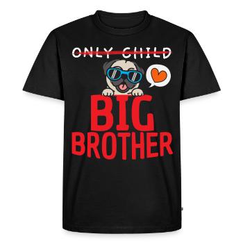 Pas d’enfant unique Grand Frère - T-shirt Premium bio Homme - noir - Devant - Nico (187cm)