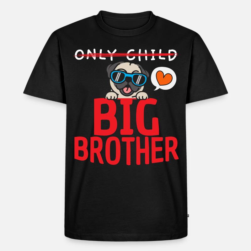 Kein Einzelkind Großer Bruder - Männer Premium Bio T-Shirt - Schwarz