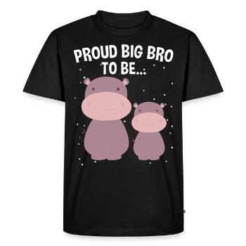 Heureux Grand Frère Je serai Big Bro - T-shirt Premium bio Homme - noir - Devant - Nico (187cm)