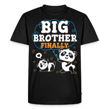 Enfin Grand Frère Big Bro - T-shirt Premium bio Homme - noir - Devant - Nico (187cm)