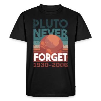 Astronomy Solar System Pluto Never Forget - Men's Premium Organic T-Shirt - black - Front - Nico (187cm)
