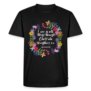 Christianisme Citations chrétiennes - T-shirt Premium bio Homme - noir - Devant - Nico (187cm)