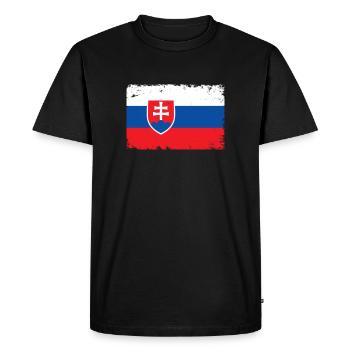 Slovaquie Battements de cœur drapeau Slovaquie Vintage - T-shirt Premium bio Homme - noir - Devant - Nico (187cm)