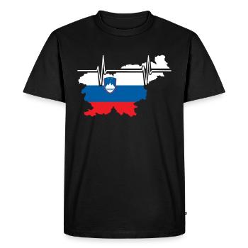 Slovénie Herzschlag Flagge Vintage Slovénie - T-shirt Premium bio Homme - noir - Devant - Nico (187cm)
