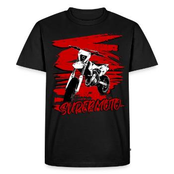 Supermoto / Supermotard / Supermoto Wheelie - T-shirt Premium bio Homme - noir - Devant - Nico (187cm)