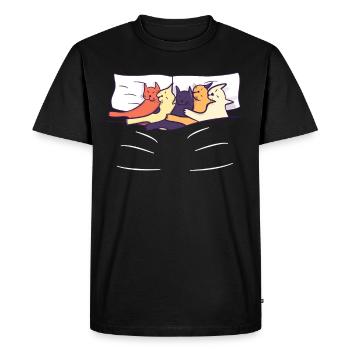 Pyjamas Chats Chemise de sommeil Chemise de nuit - T-shirt Premium bio Homme - noir - Devant - Nico (187cm)