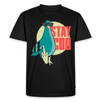 Bird watching funny Stay coo - Men's Premium Organic T-Shirt - black - Front - Nico (187cm)