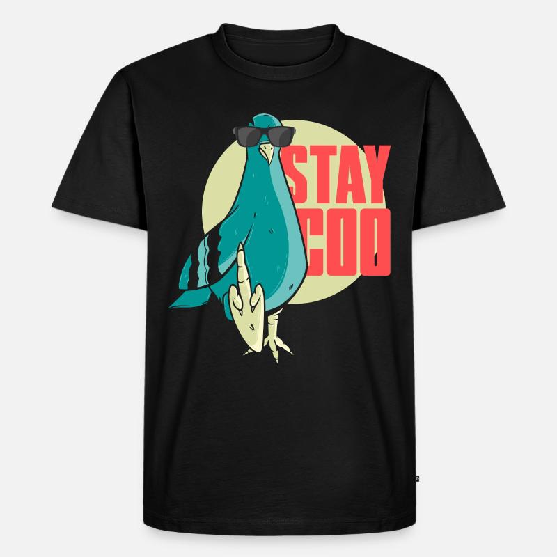 Vogel beobachtet komisch - Männer Premium Bio T-Shirt - Schwarz