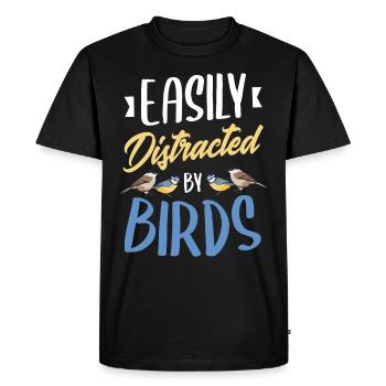 L’oiseau regarde bizarrement - T-shirt Premium bio Homme - noir - Devant - Nico (187cm)